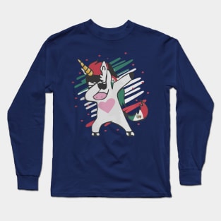 Dabbing unicorn Mexico Long Sleeve T-Shirt